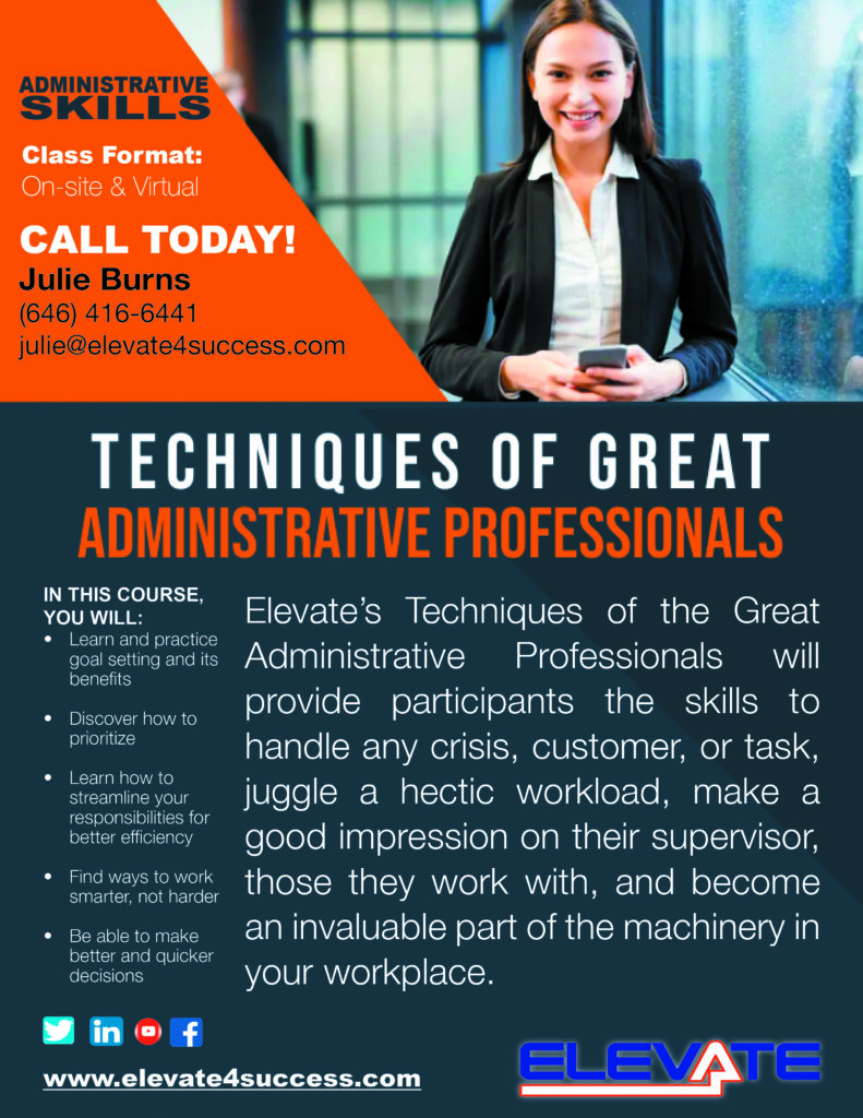 Techniques of Great Administrative Professionals USA Sales Flyer