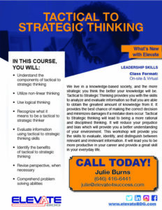 Tactical to Strategic Thinking