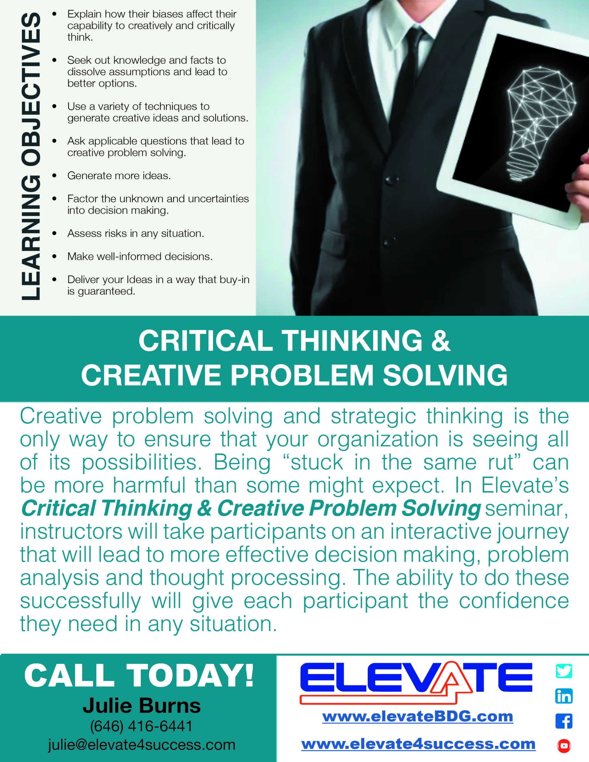 Critical Thinking Creative Problem Solving Flier