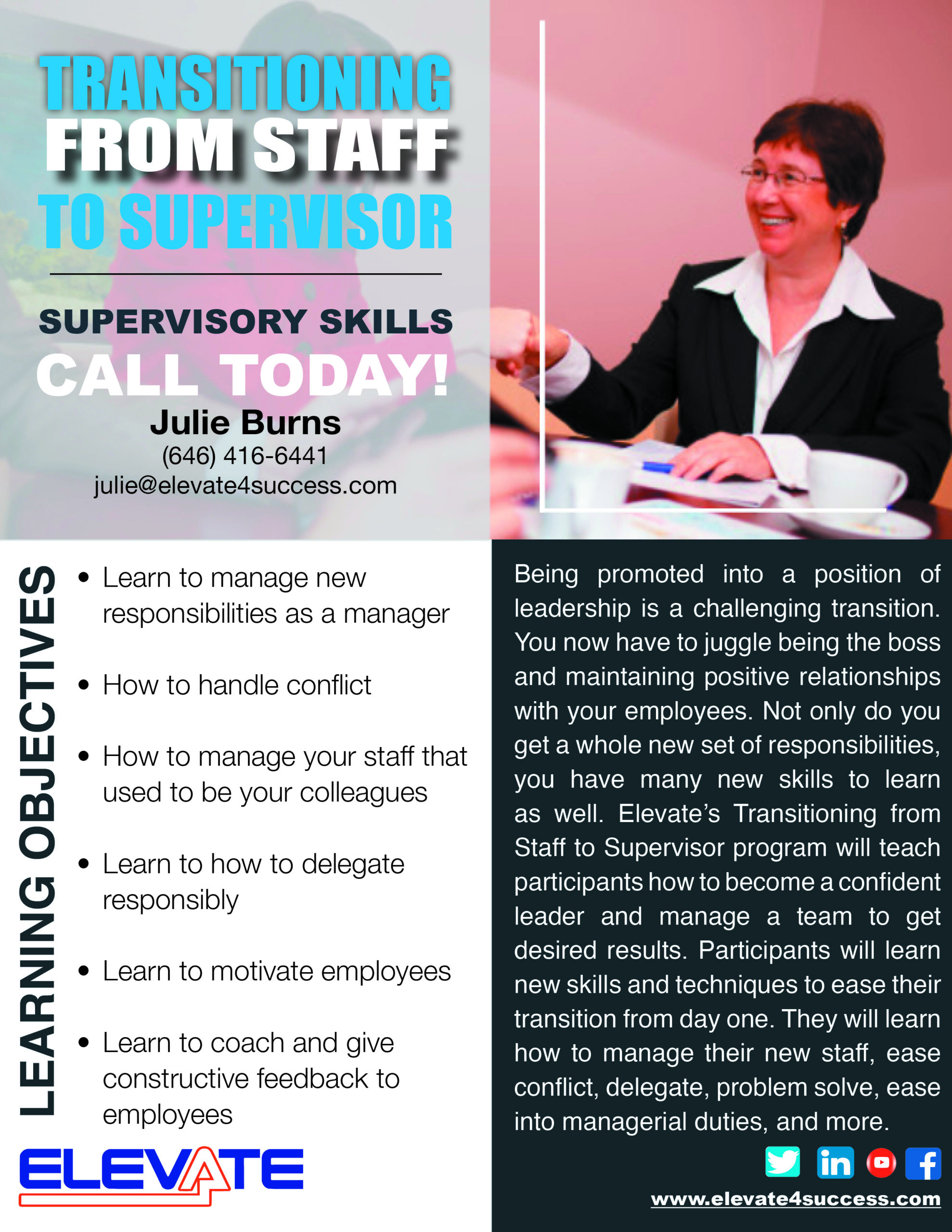 Transitioning From Staff to Supervisor Flier