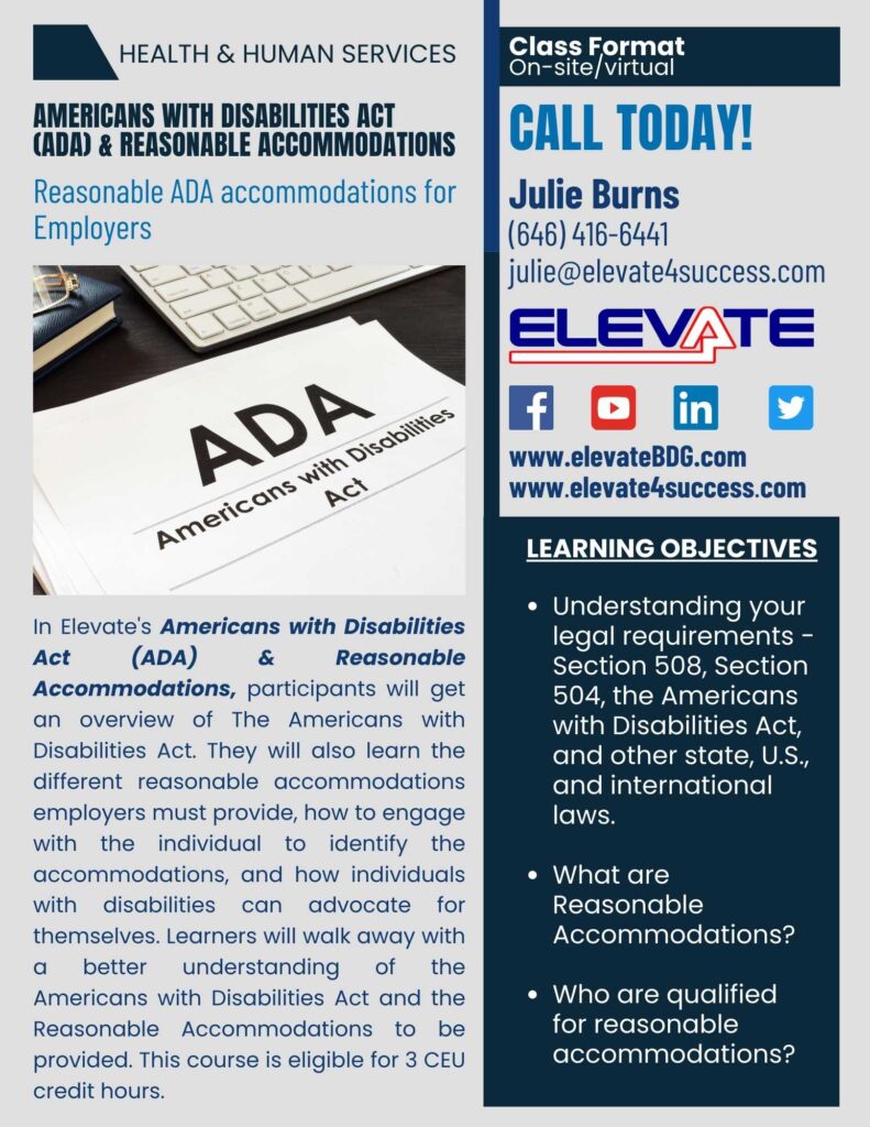 Americans with Disabilities Act ADA Reasonable Accommodations