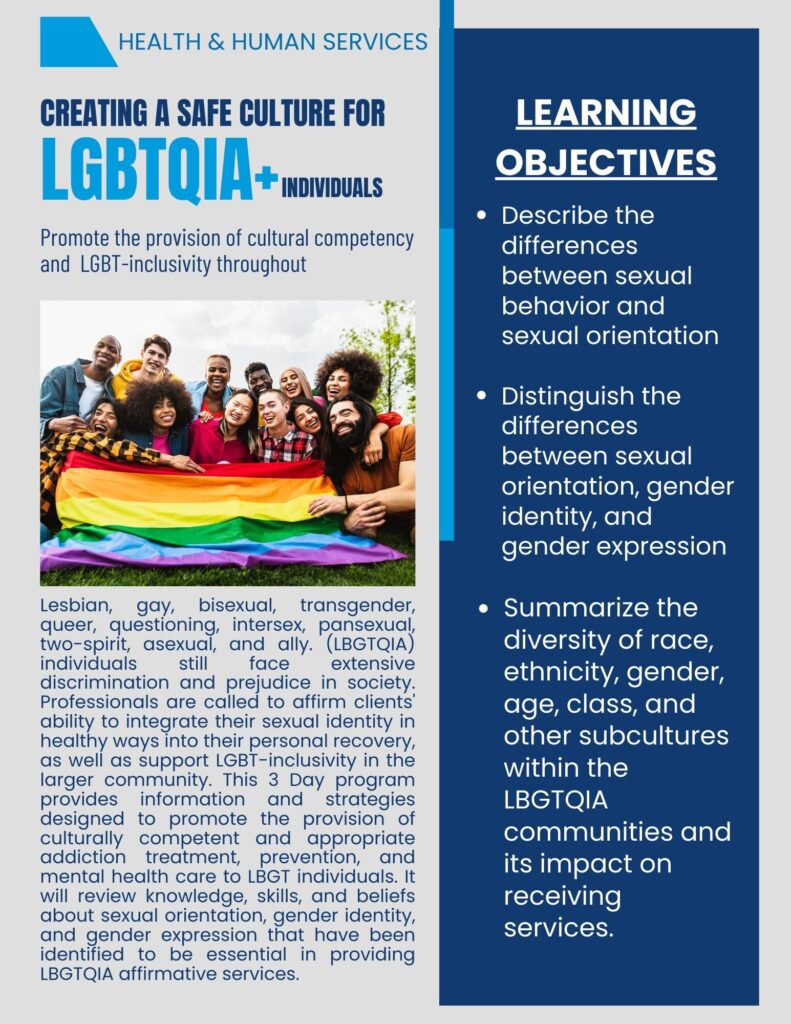 Creating a Safe Culture for LGBTQIA Individuals